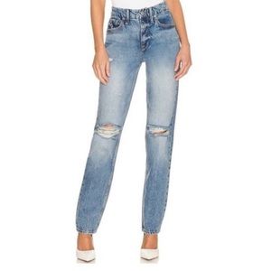 NEW Good American Women's Good '90s Icon Jeans Straight Leg Indigo 065 Revolve